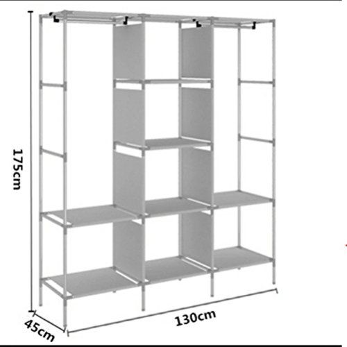 Складаний тканинний шафа для одягу Storage Wardrobe 88130 на 3 секції 130х45х175 см потрійний каркасний для речей
