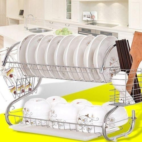 Сушарка для посуду з нержавіючої сталі Kitchen Storage Rack 8051 стійка, Полиця, органайзер для зберігання