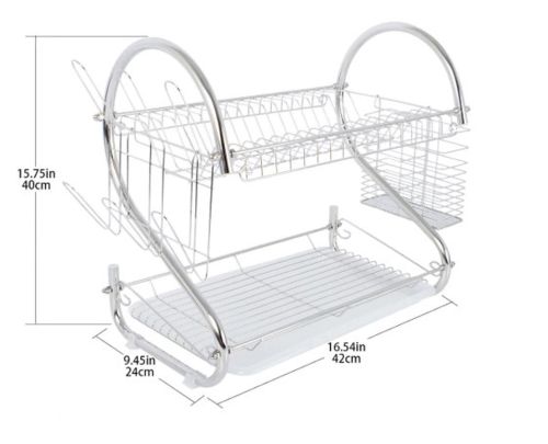 Сушарка для посуду з нержавіючої сталі Kitchen Storage Rack 8051 стійка, Полиця, органайзер для зберігання