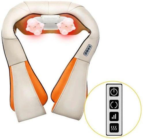 Роликовий масажер для шиї, плечей і спини Massager of Neck Kneading з прогріванням і пультом, шиацу, на плечі