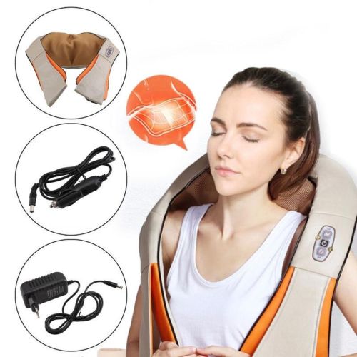 Роликовий масажер для шиї, плечей і спини Massager of Neck Kneading з прогріванням і пультом, шиацу, на плечі