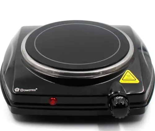 Електрична настільна інфрачервона плита Domotec MS - 5851 Ceramic на 1 конфорку, Керамічна електроплита 1200 Вт термостат на 5 положень Чорна