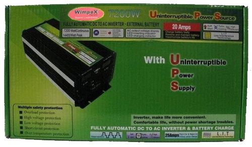 Автомобільний перетворювач напруги Wimpex 12V-220V 7200w інвертор C Led дисплеєм і зарядним від мережі 220