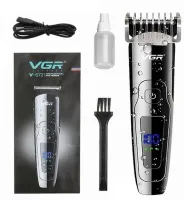 Бездротова машинка для стрижки USB VGR V-072 з регулювальною насадкою VGR V-072, Водонепроникний акумуляторний тример бритва з LED дисплеєм 5W
