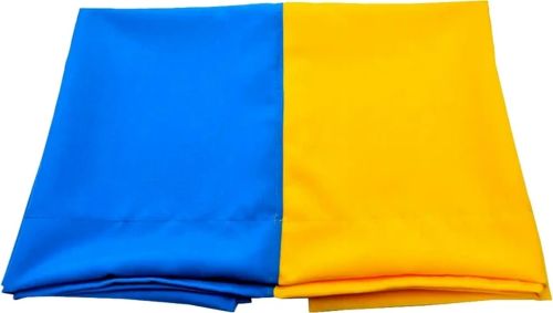 Великий тканинний прапор України 145х90 см жовто-синій, український з кишенею для флагштока на стіну, держак, жовтий з синім 145 х 90 BookOpt габардин