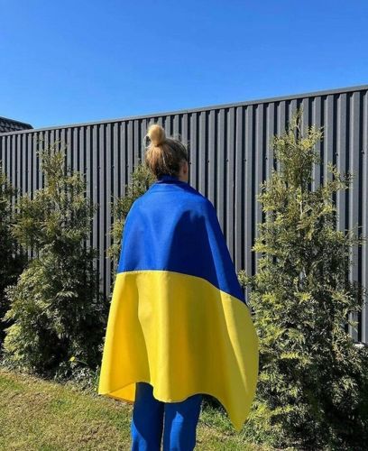 Великий тканинний прапор України 145х90 см жовто-синій, український з кишенею для флагштока на стіну, держак, жовтий з синім 145 х 90 BookOpt габардин