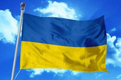 Великий тканинний прапор України 145х90 см жовто-синій, український з кишенею для флагштока на стіну, держак, жовтий з синім 145 х 90 BookOpt габардин