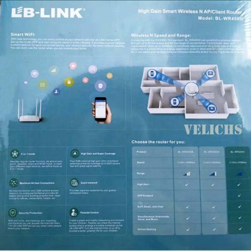 Бездротовий маршрутизатор (Wi-fi роутер) LB-Link BL-WR450H WiFi White на 4 антени і 2 USB порту