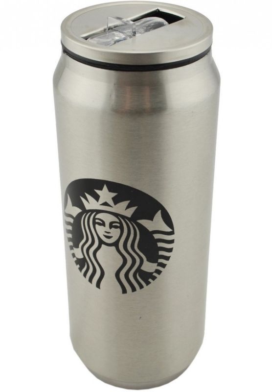 Металева термокружка Starbucks 450мл Старбакс PTKL - 360 банку з трубочкою