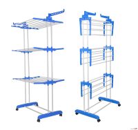 Складная стойка, сушилка для одежды, белья 3 Tiers Garment Rack With Wheels K12-120 металическая Так Удобно Dreamland