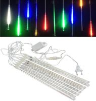 Вулична Led Гірлянда Meteor 8шт Метеоритний дощ RGB танучі бурульки кольорова, падаючий сніг 60см мульти Бурулька