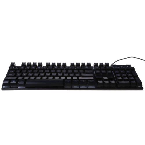 USB дротова геймерська комп'ютерна клавіатура Landslides KR - 6300 з RGB Led підсвічуванням ATLANFA AT-6300, повнорозмірна мембранна Чорна