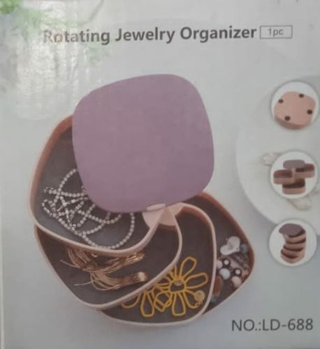 Обертова скринька органайзер Rotatable Jewellery Organizer LD-688 для зберігання ювелірних прикрас 4 Відділення з дзеркалом, Футляр для біжутерії