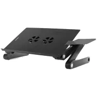 Складной столик трансформер для ноутбука Laptop Table T8 с USB-охлаждением и подставкой для мышки, Раскладной стол для ноутбуков с вентилятором
