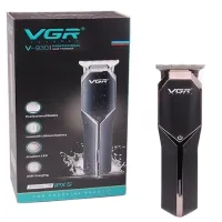 Професійна бездротова окантовочна машинка VGR V-930 для стрижки волосся і бороди, акумуляторний тример для окантовки бороди і вусів Чорна