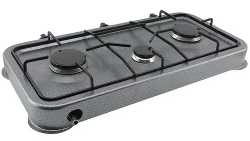Настільний газовий таганок Domotec MS-6603 на 3 конфорки переносна трьохконфорочна газова плита настільна варильна поверхня для балонного газу