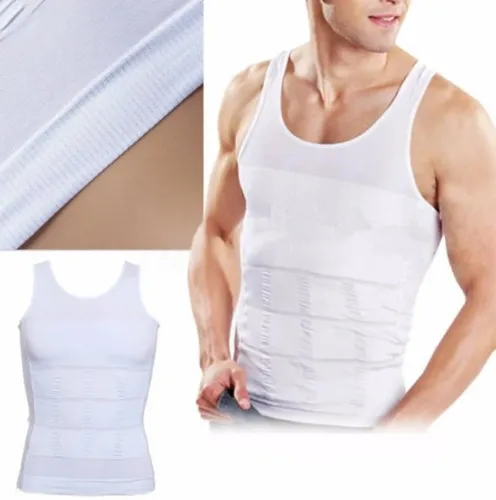 Стягуюча майка для чоловіків Slim'n Lift men коригуюча чоловіча білизна White, чоловіча коригуюча майка Слім енд ліфт фо Мен Біла