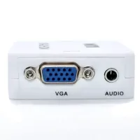 Конвертер переходник VGA на HDMI активный адаптер со звуком и внешним питанием VGA-HDMI Аудио вход 3.5 mm Converter Mini 1080P