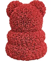 Маленький ведмедик з штучних 3D троянд Teddy Bear de Luxe 25 см Red, Червоний ведмідь Тедді