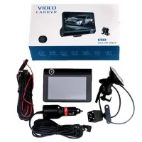 Автомобільний відеореєстратор DVR T655 HDR LCD 4 " Full Hd 3 камери, авторегістратор з камерою заднього виду з автономним живленням і датчиком удару