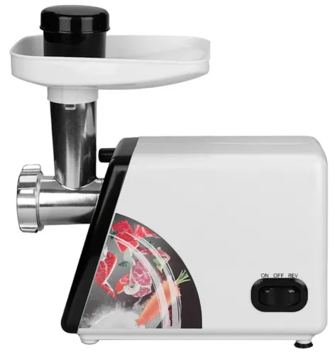 Кухонна електрична м'ясорубка Bitek BT-3367 3200W з насадками для ковбас і кебе і штовхачем, Побутова електром'ясорубка Вітьок 3200вт Біла