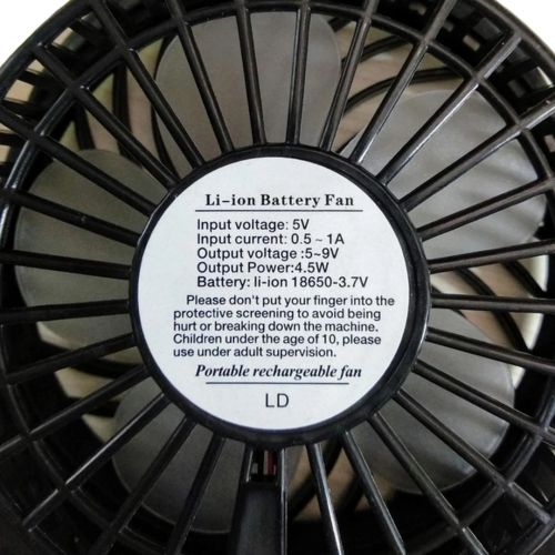 Настольный мини вентилятор Mini Fan XSFS-01 USB с аккумулятором 4.5W Black, портативный охладитель воздуха на подставке с Led фонариком Черный