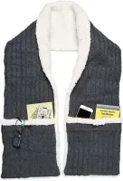 Зимняя двухсторонняя безрукавка шарф с карманами Huggle Pocket Scarf на флисе, Мягкий домашний плюшевый шарф жилетка на пуговицах Серый