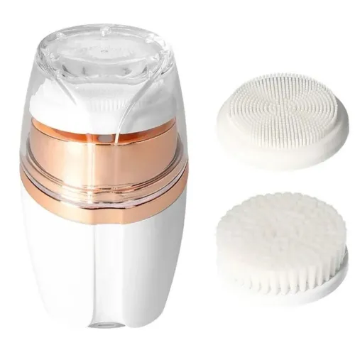 Акумуляторна масажна щітка 3 в 1 Sonic Facial Cleansing Drush With LT - 606 для особи з насадками, Професійна електрична щітка для вмивання