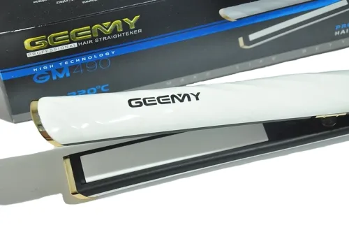 Утюжок випрямляч для волосся Geemy GM-490, Професійна керамічна плойка Вирівнювач Gemei для укладання з дисплеєм і регулюванням температури