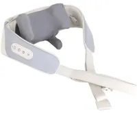Електричний ударний масажер Electric Neck Massager XL - 653 з підігрівом для спини, плечей і шиї, акумуляторний роликовий масажер MAG - 724 Сірий
