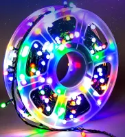 Новорічна гірлянда RGB роса 100 метрів 1000 LED діодів з пультом IP44, Світлодіодна нитка Xmas 8 режимів 100м від мережі різнобарвна