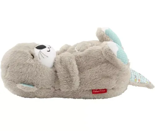 Светящаяся дышащая Выдра Fisher Price FXC66 30 см с дыханием для сна детей, мягкая плюшевая игрушка музыкальный ночник от батареек Серая