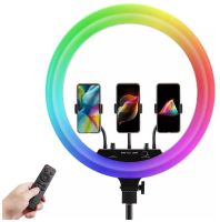 Кольорова кільцева LED лампа Soft Ring Light RGB MJ18 45 см 18 " студійна Світлодіодна різнобарвна лампа для блогера MJ45, MJ-450