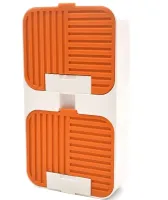 Настінний органайзер для мила Flip Lid Drain Soap Box на 2 відсіки з відкидними кришками, Подвійна навісна мильниця зі зливом на стіну у ванну