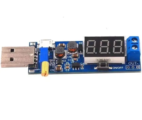 Універсальний понижуючий підвищуючий перетворювач USB WX - 6423 DC-DC 3.5-12V 1.2-24V Модуль перетворення напруги 3.5-12В 1.2 - 24В з вольтметром
