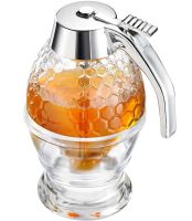 Диспенсер для меду Honey Dispenser ручний дозатор 200 мл, ємність колба для соусів, карамелі, варення, диспенсер-дозатор на підставці 10*15 см