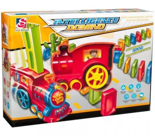 Развивающая игрушка паровозик кладущий домино Happy Truck sciries 955-1A 60 деталей Детский конструктор поезд Train Domino 660B от батареек от детей