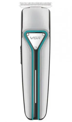 Бездротова акумуляторна USB машинка VGR V-008 для стрижки вусів і бороди, портативний акумуляторний тример бритва для чоловіків Сріблястий