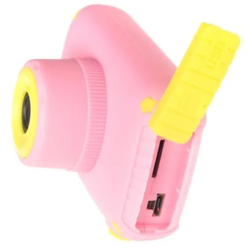 Детский аккумуляторный фотоаппарат DVR Baby Camera XL-500R зайчик, Детская цифровая камера 7688 600mAh, Цифровой фотоаппарат для детей Розовый
