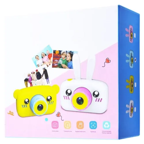 Детский аккумуляторный фотоаппарат DVR Baby Camera XL-500R зайчик, Детская цифровая камера 7688 600mAh, Цифровой фотоаппарат для детей Розовый