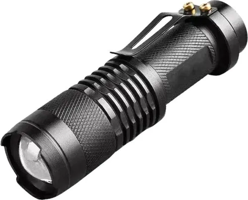 Ручний міні ліхтарик з лінзою Bailong BL-8468 99000w кишеньковий Світлодіодний ліхтар Supretto X-Balog з функцією зума Чорний