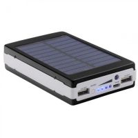 Портативное зарядное Power Bank Solar 90000 mAh c Led фонариком УМБ Metal Черный на солнечной батарее Павербанк, внешний аккумулятор, PowerBank 