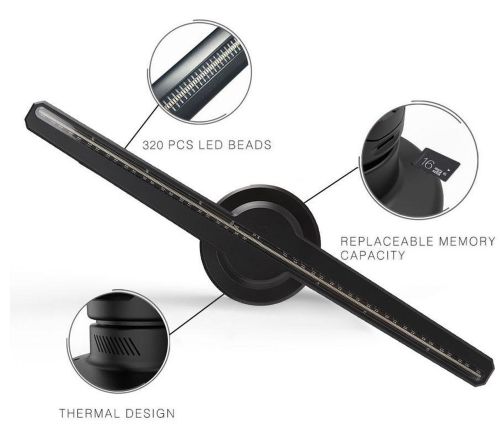 Голографический 3D проектор Wi-Fi вентилятор Digital FH-422 Fan Hologram 42см US F3 SD / ISO