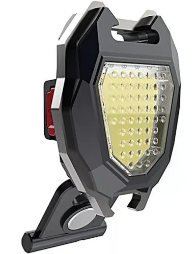 Нагрудний акумуляторний LED ліхтарик брелок Police Lamp W5144 з прикурювачем і свистком, похідний ліхтар із запальничкою і брелоком 7 режимів від USB