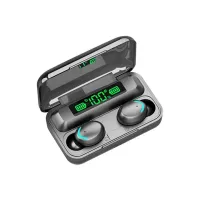 Бездротові Bluetooth навушники Amoi TWS BTH F9 з LED дисплеєм і індикатором заряду, сенсорні навушники з вбудованим Power Bank на 2000 маг чорні