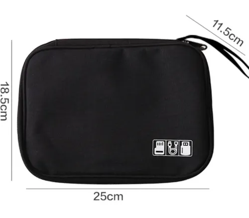 Дорожня сумка органайзер Travel Digital Bag для зберігання кабелів, зарядок повербанка, багатофункціональний бокс для цифрових аксесуарів Чорний