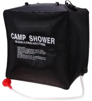 Туристичний переносний душ Easy Camp Solar Shower Bag на 40 літрів для походів і кемпінгу, літній резервуар для води з сонячним підігрівом Чорний