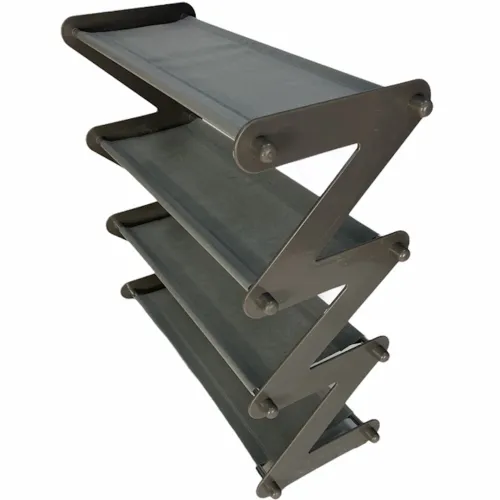 Складна етажерка полиця для зберігання взуття Z-Shared Shoe Rack YH8802-4 на 4 полиці, Побутова стійка органайзер YH-8802 для речей і взуття кавова