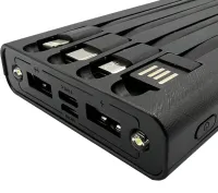 Портативний зарядний пристрій Power Bank Z-05 50000 mah C набором 4 кабелів, зовнішній акумулятор зарядка з ліхтариком Type-C MicroUSB Lightning