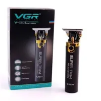 Бездротова акумуляторна окантовочна машинка VGR V-082 для стрижки волосся, акумуляторний тример бритва для окантовки бороди і вусів з насадками